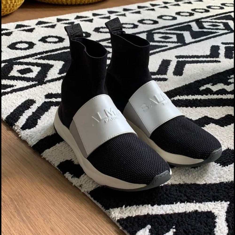 WORN ONCE BALMAIN Sneakers (s 8) with box!!! - Picture 2 of 14